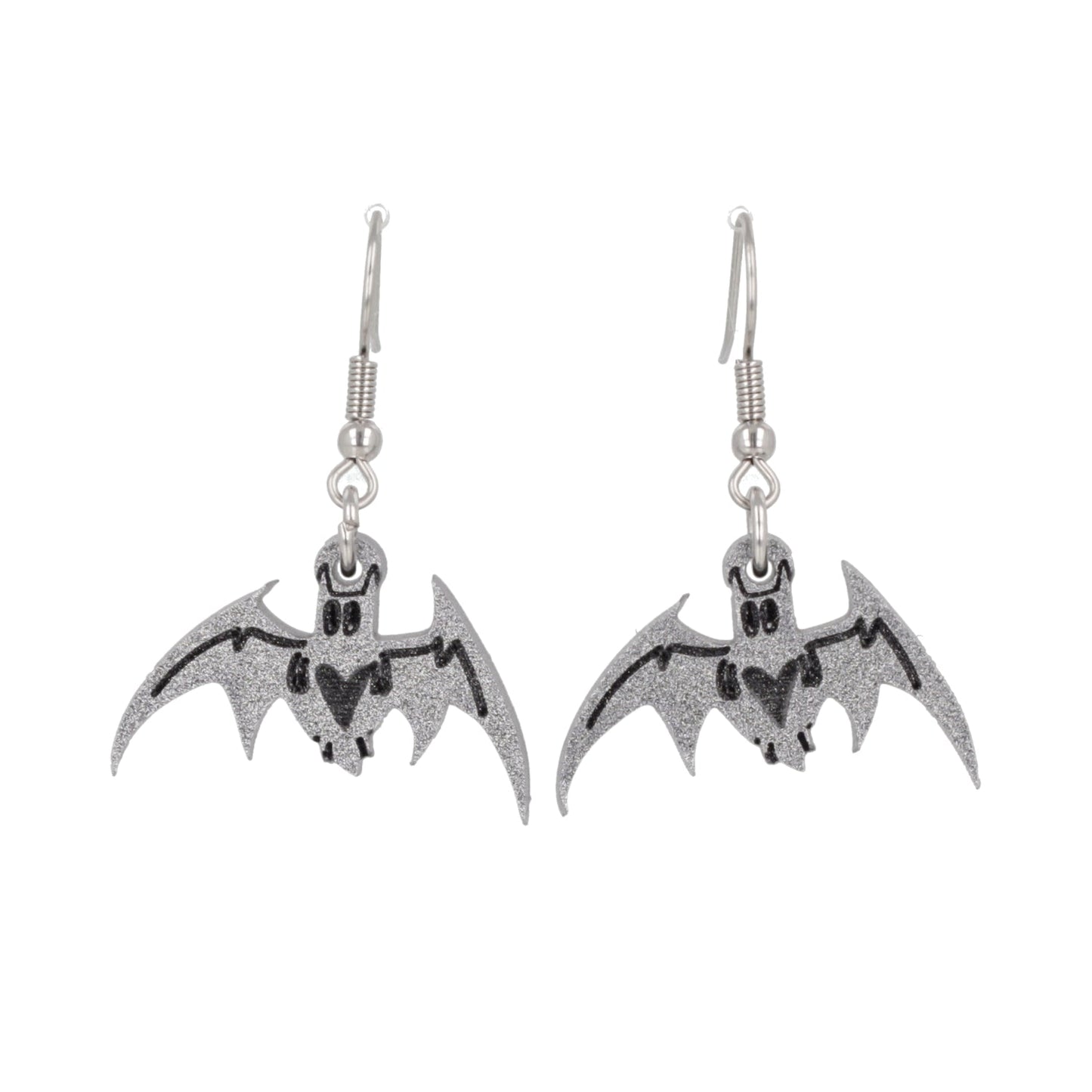 Love Bites! Bat Earrings - Silver