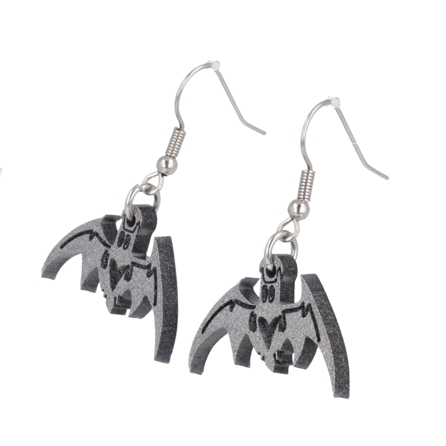 Love Bites! Bat Earrings - Silver