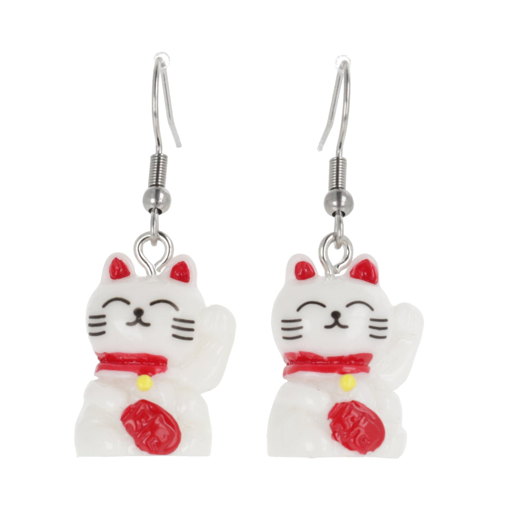 Lucky You! Waving Cat Earrings