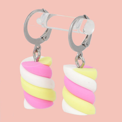 Marshmallow Huggie Hoop Earrings