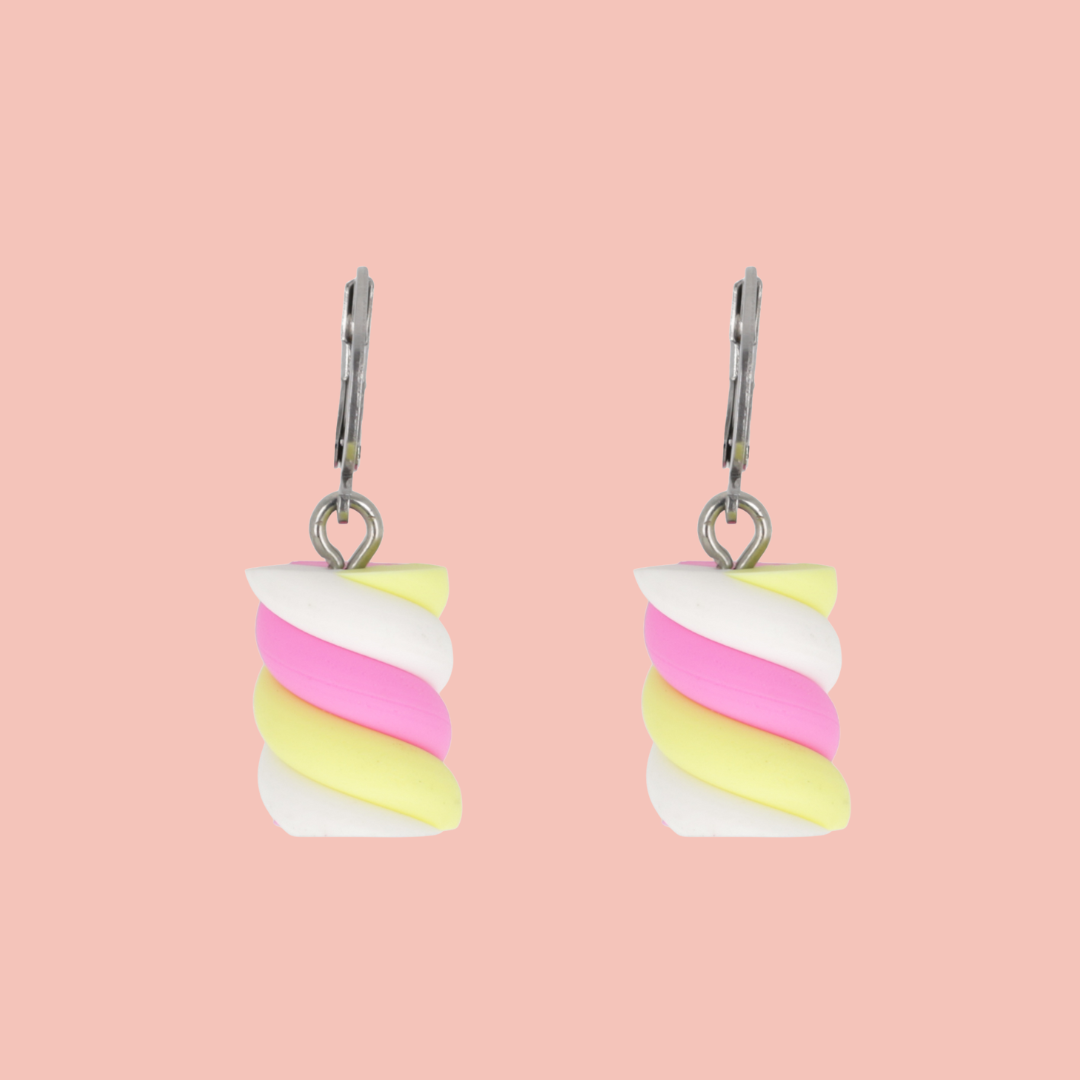 Marshmallow Huggie Hoop Earrings