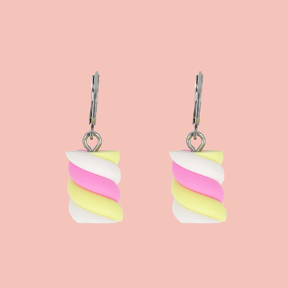 Marshmallow Huggie Hoop Earrings