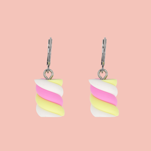Marshmallow Huggie Hoop Earrings