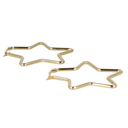 Medium Super Star Hoop Earrings (Gold Plated)