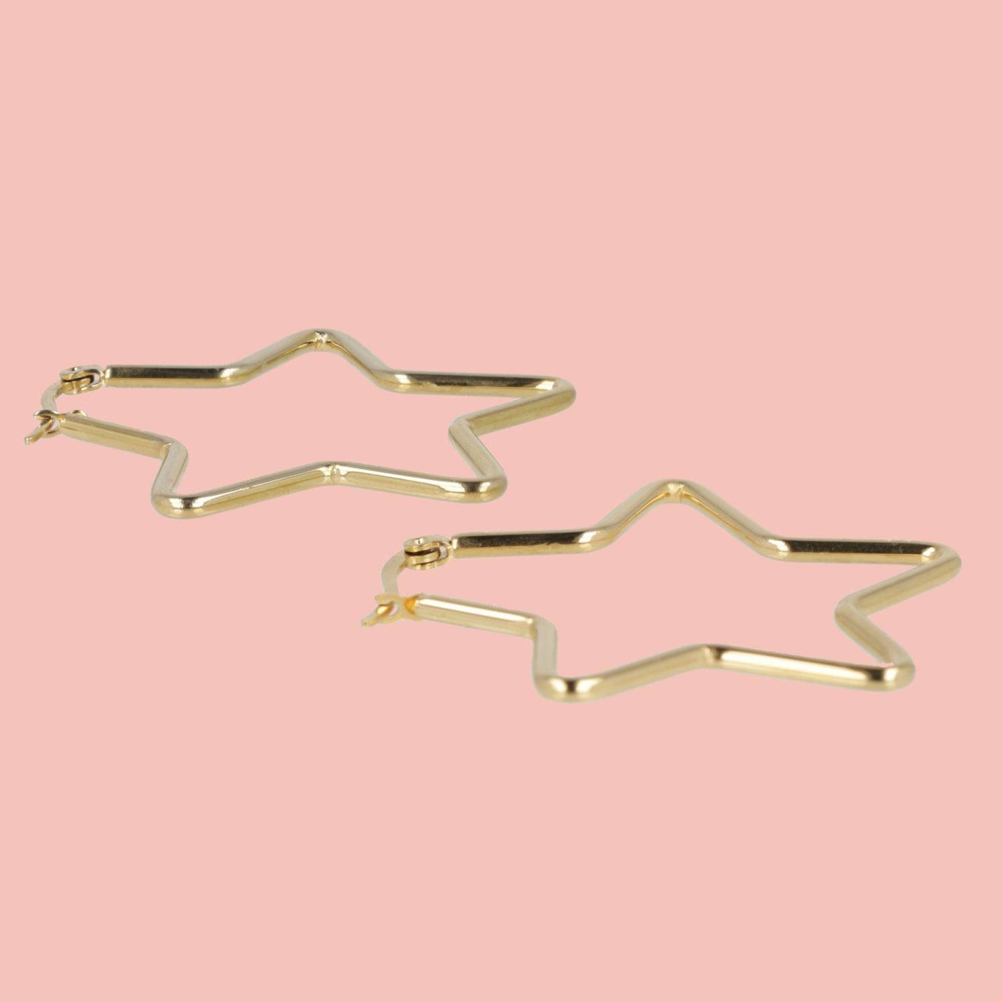 Medium Super Star Hoop Earrings (Gold Plated)
