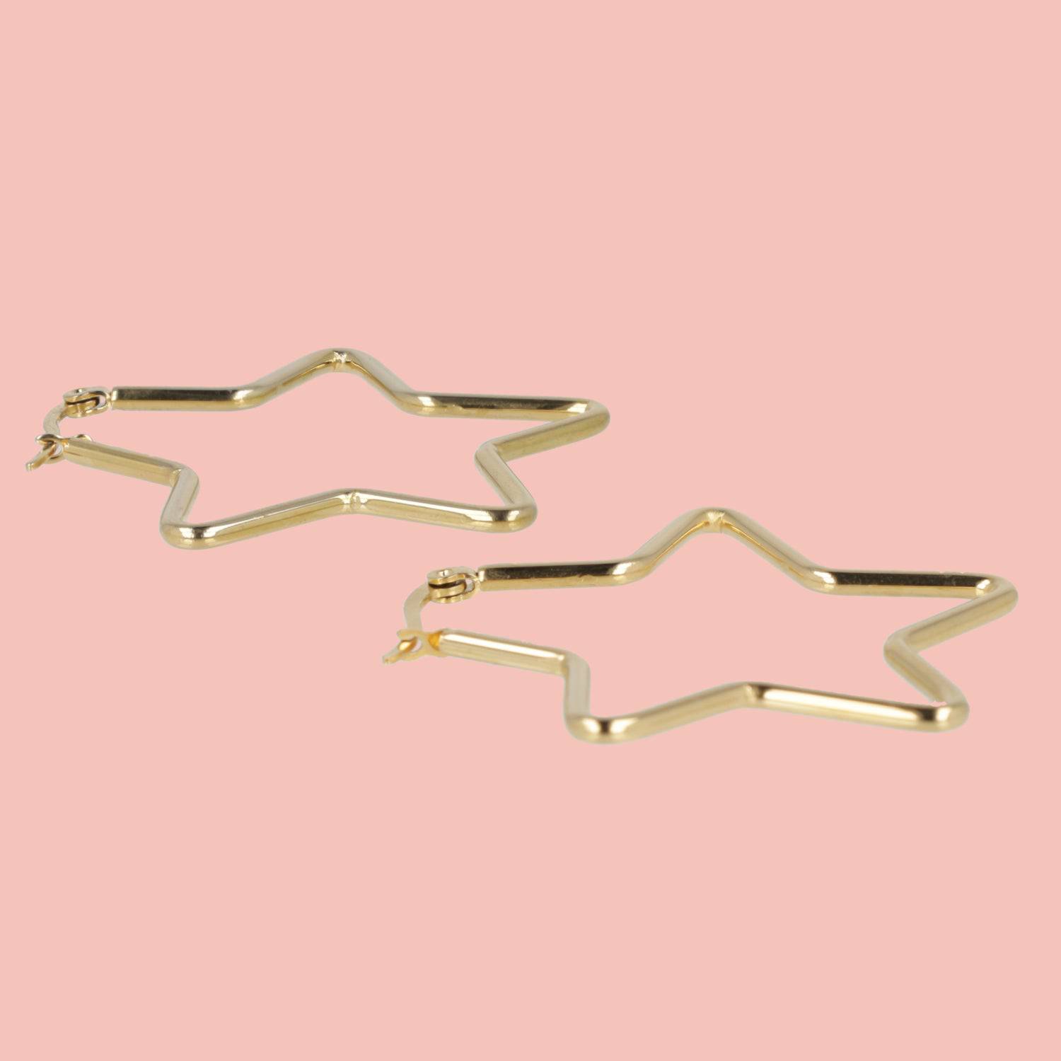 Medium Super Star Hoop Earrings (Gold Plated)