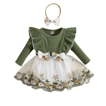 OPHELIA Embroidered Tulle Romper Dress