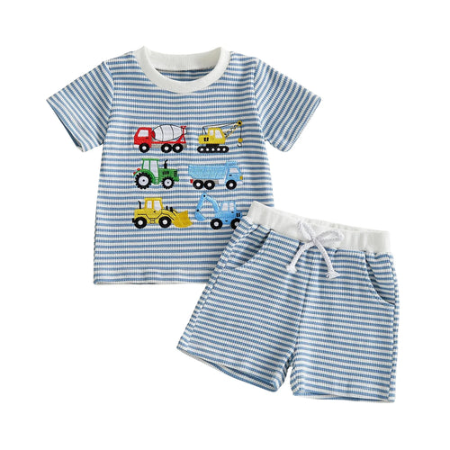 CONSTRUCTION VEHICLES Striped Outfit