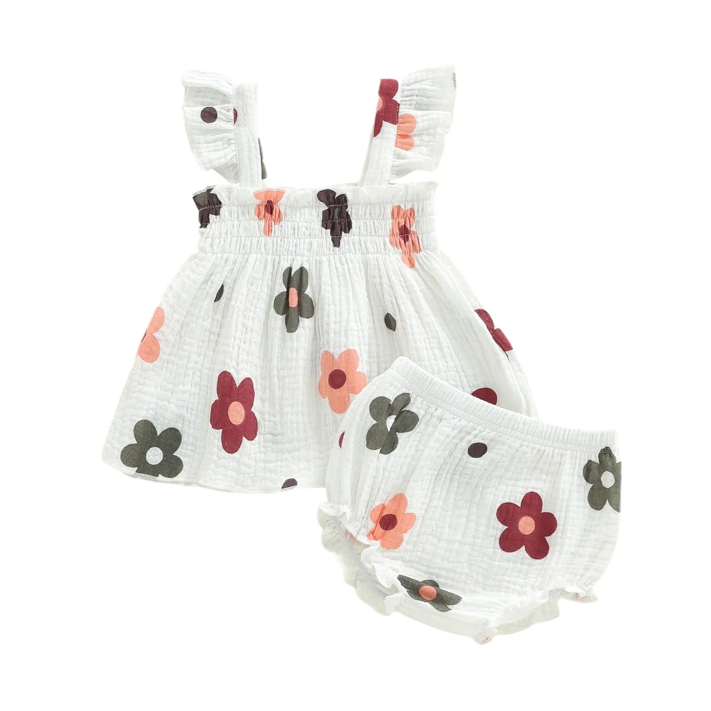 FLOWERS Smocked Summer Outfit