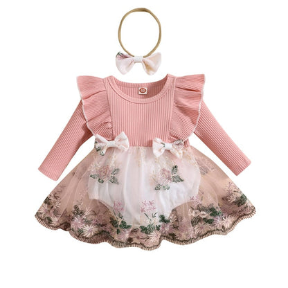 OPHELIA Embroidered Tulle Romper Dress