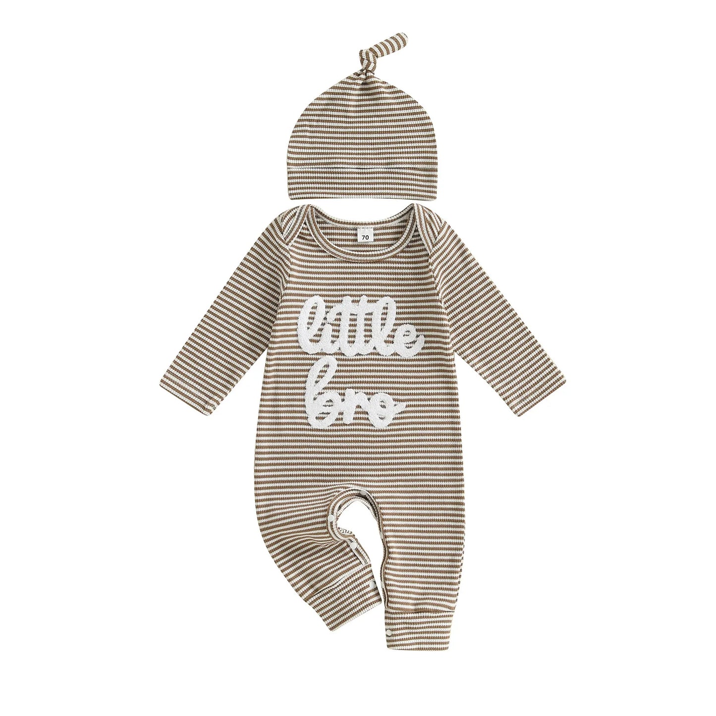 LITTLE BRO Striped Jumpsuit with Beanie
